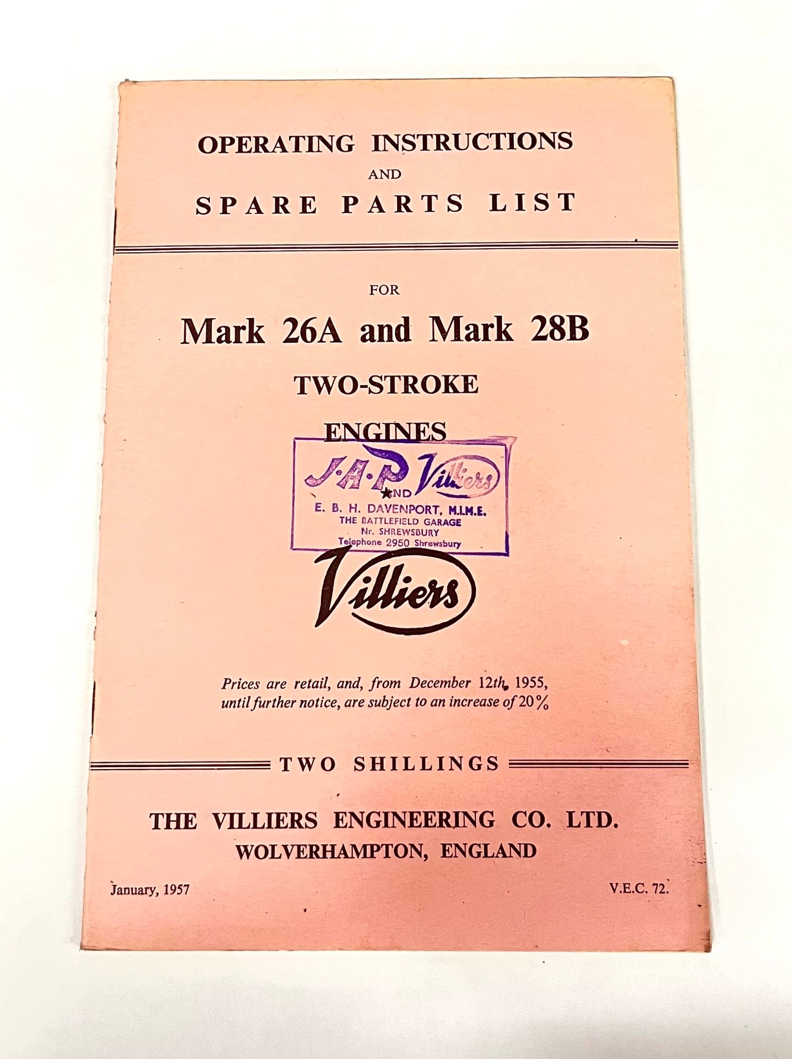 26A / 28B Parts Book And Operating Instructions