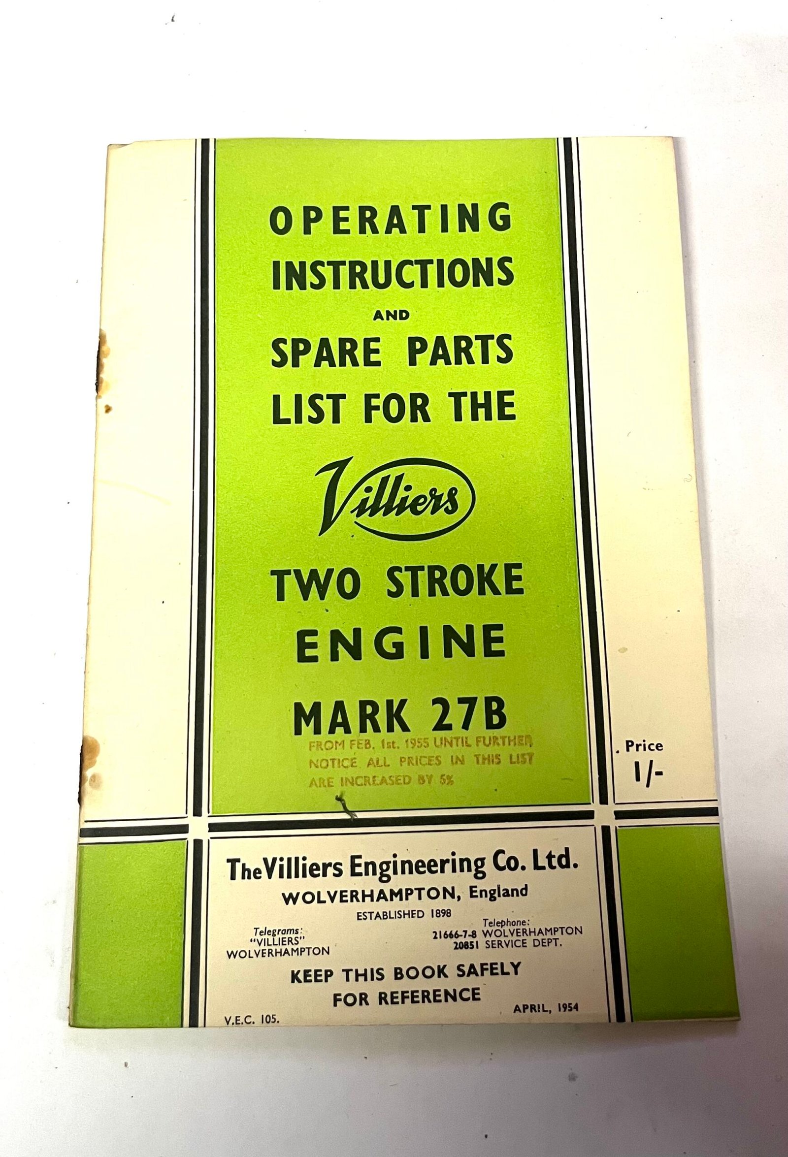 MK 27B Parts Book And Operating Instructions