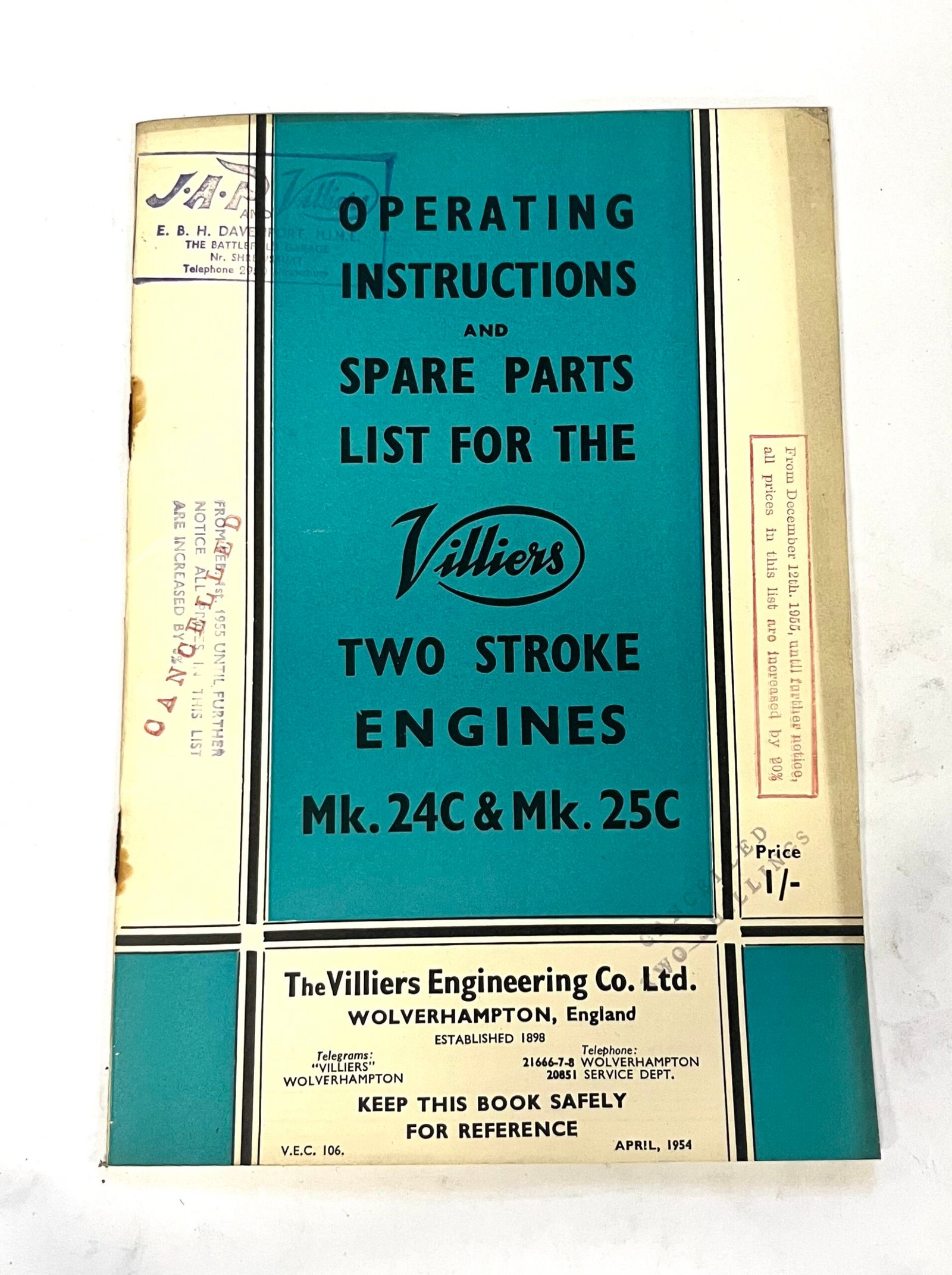 MK 24C / 25C Parts Book And Operating Instructions (VEC106)