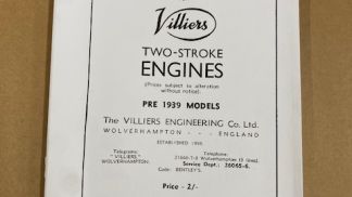 Spare parts / operating instruction book for pre 1939 models